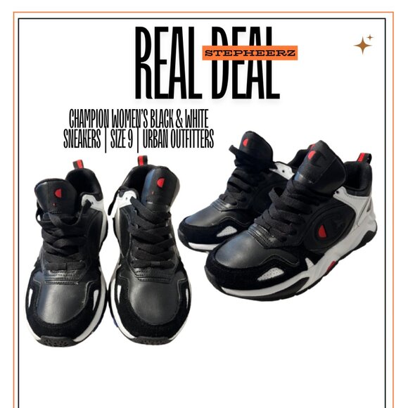 Champion Women’s Black & White Sneakers Size 9 - Picture 1 of 1